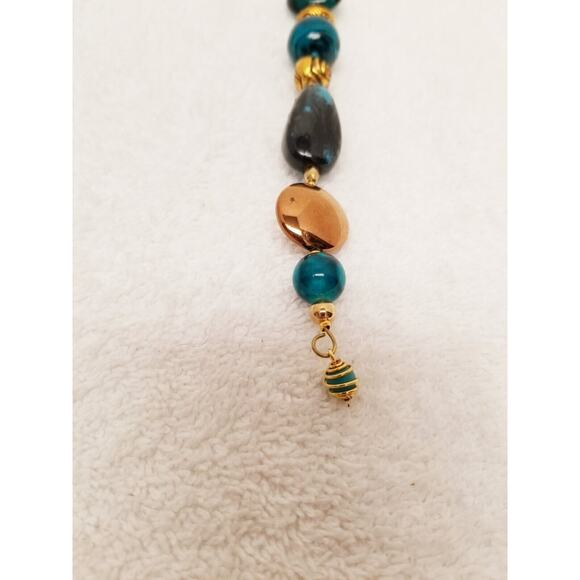 Four teal silver and gold Christmas icicle ornaments c20 - Picture 7 of 11